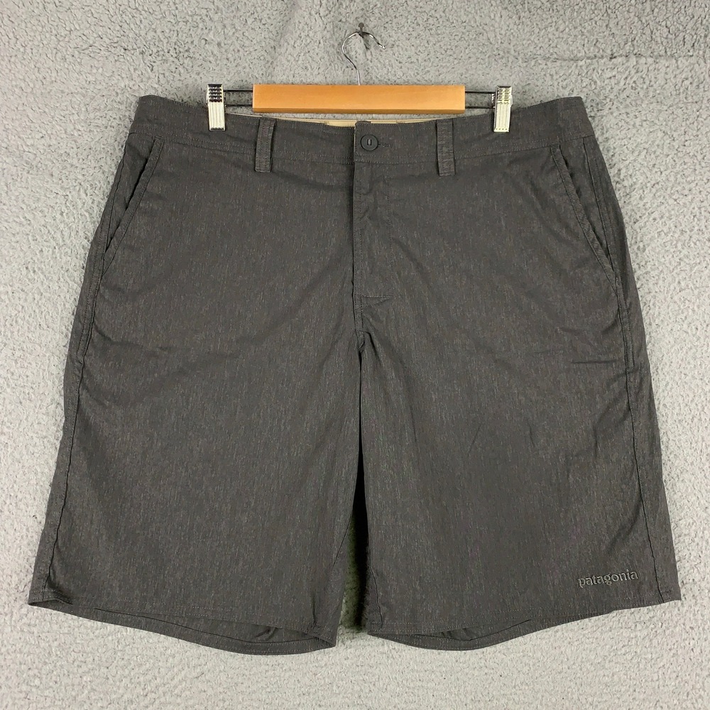 Patagonia Wavefarer Walk Shorts Mens 38 Grey Flat Front Outdoor Hiking Stretch